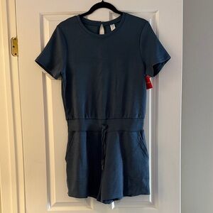 Spanx Blue Short Sleeve Romper